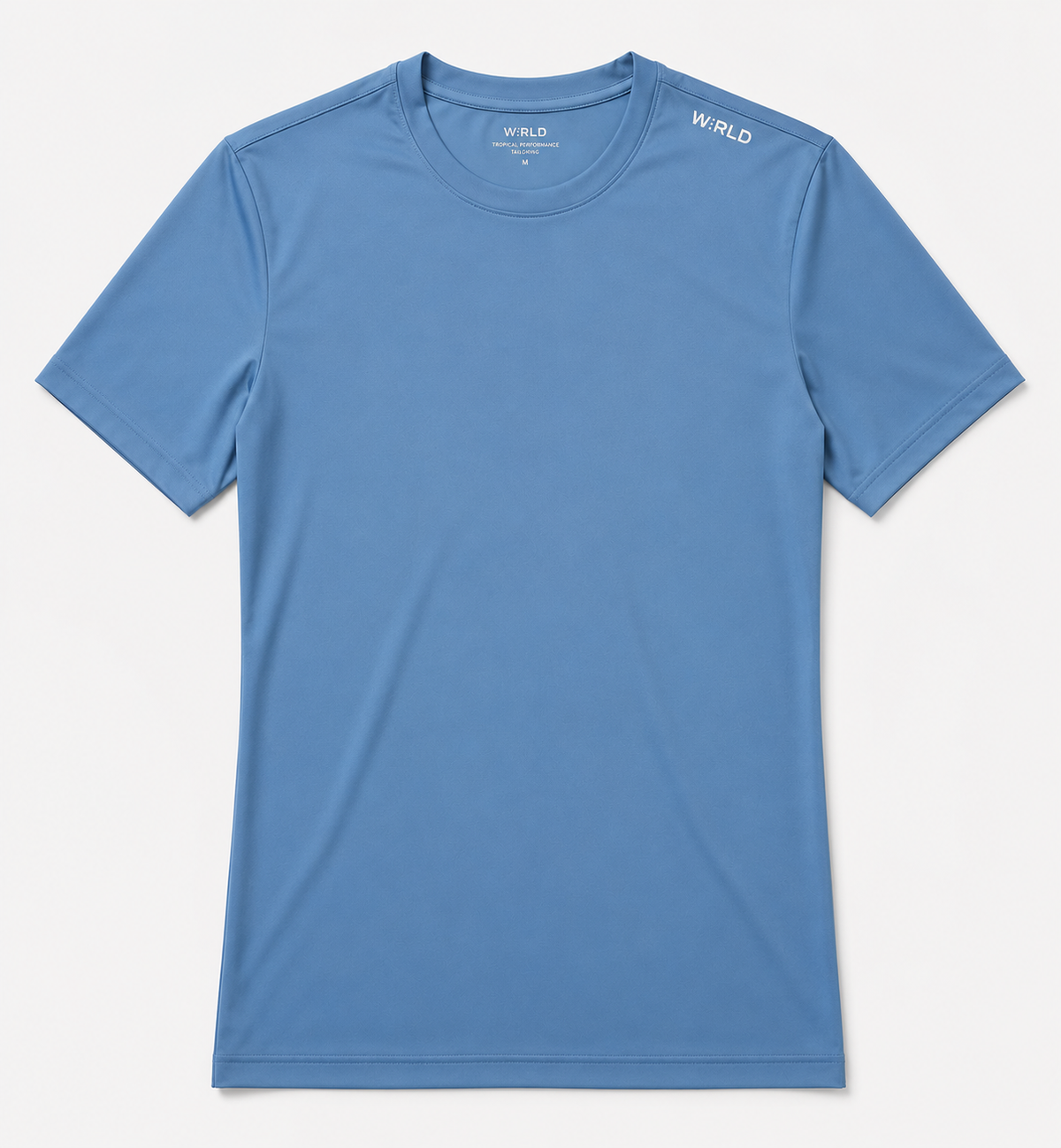 WRLD | Ridge Logo Round Neck Tee | Blue