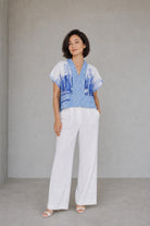 ANS.EIN | SINGAPORE SKYLINE Blue Kimono Top