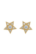 CREATIVE JEWELLERY STUDIO | 18k Gold Diamond "Five Direction Fortunes" Earrings by Arcaza Riezelina