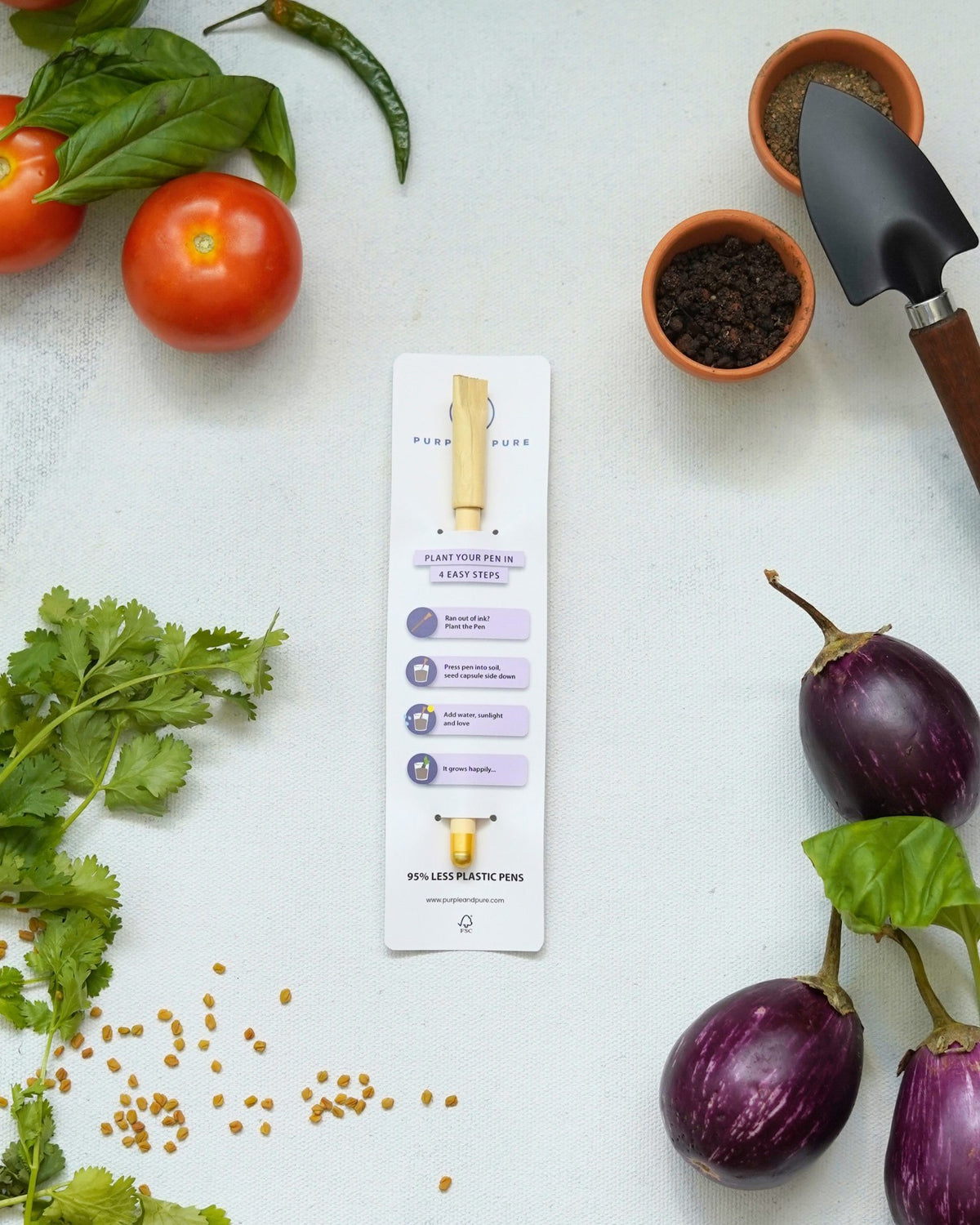 PURPLE AND PURE | Plantable Seed Pens | Coriander