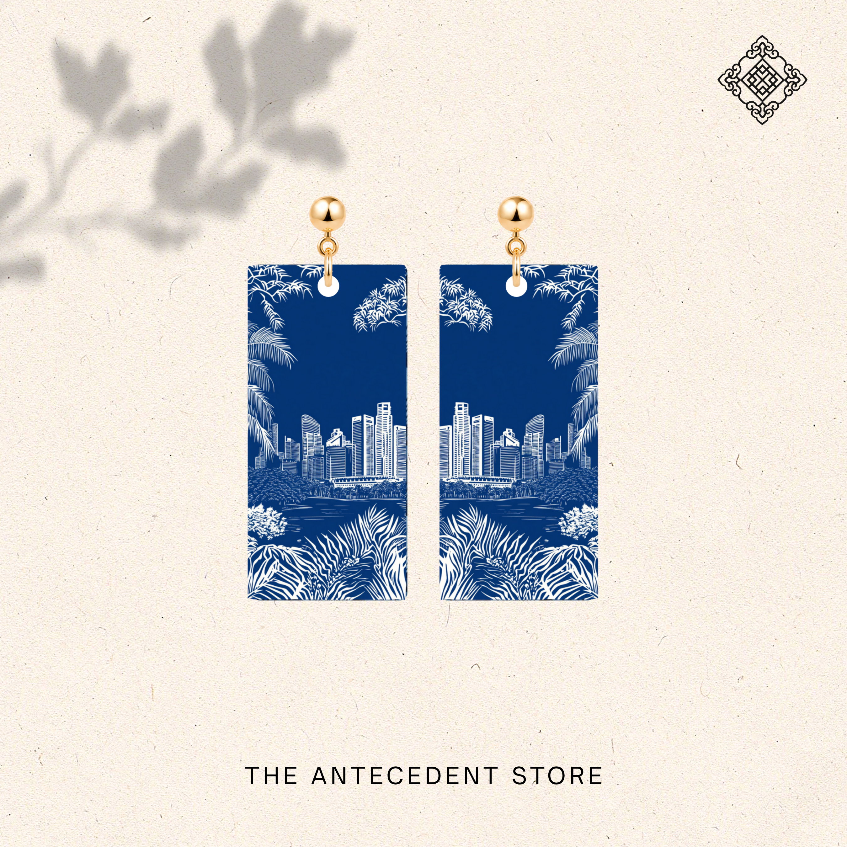 THE ANTECEDENT STORE | Metropolis Singapore Skyline Earrings In Blue