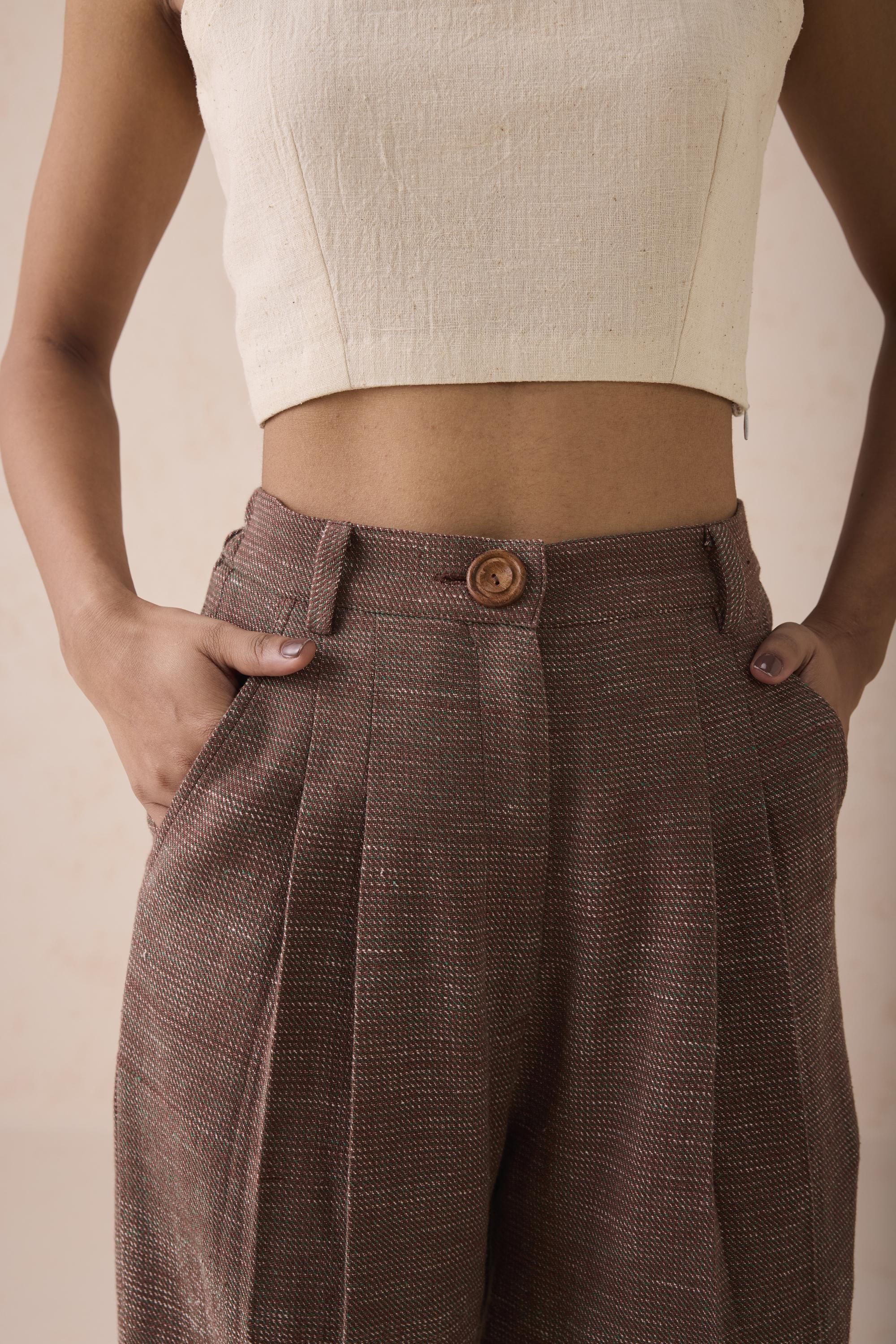 SUI | The Hazel Sun Handspun Handwoven Organic Cotton Trousers