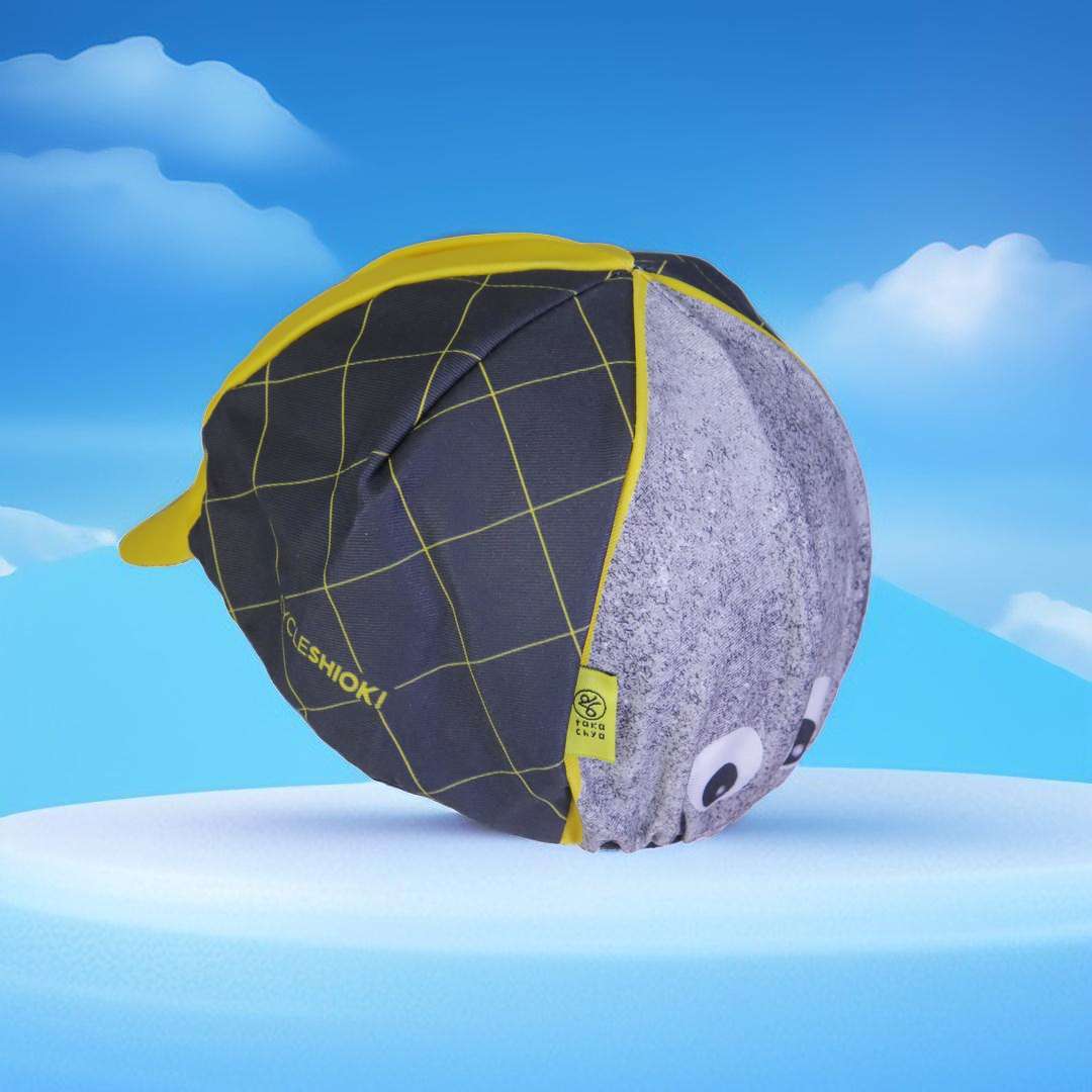 A DESIGN BY TAKACHYA | Cycling Cap - Googly Eyes Checkered Yellow