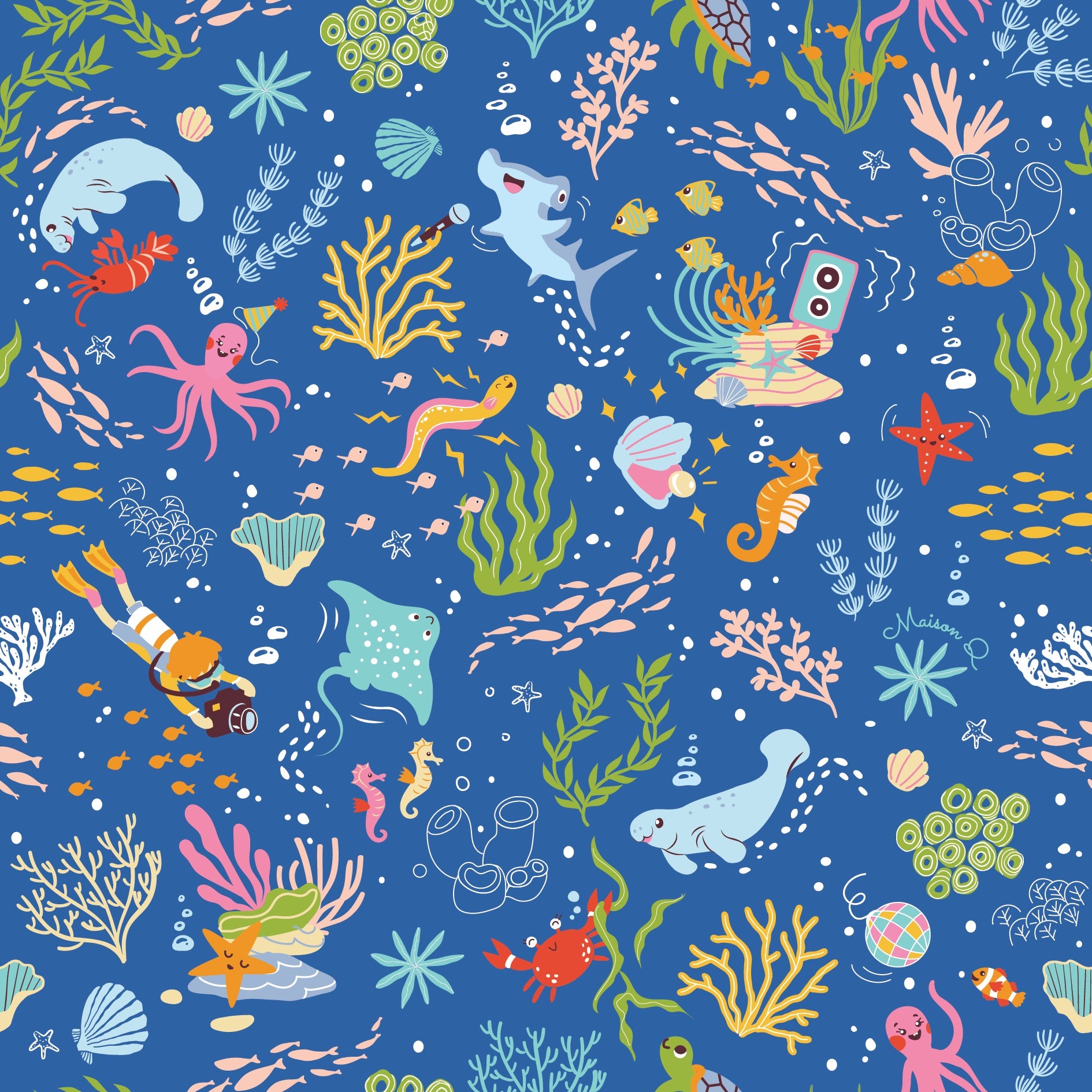 MAISON Q | Fishscapade Reversible Girl Onesie