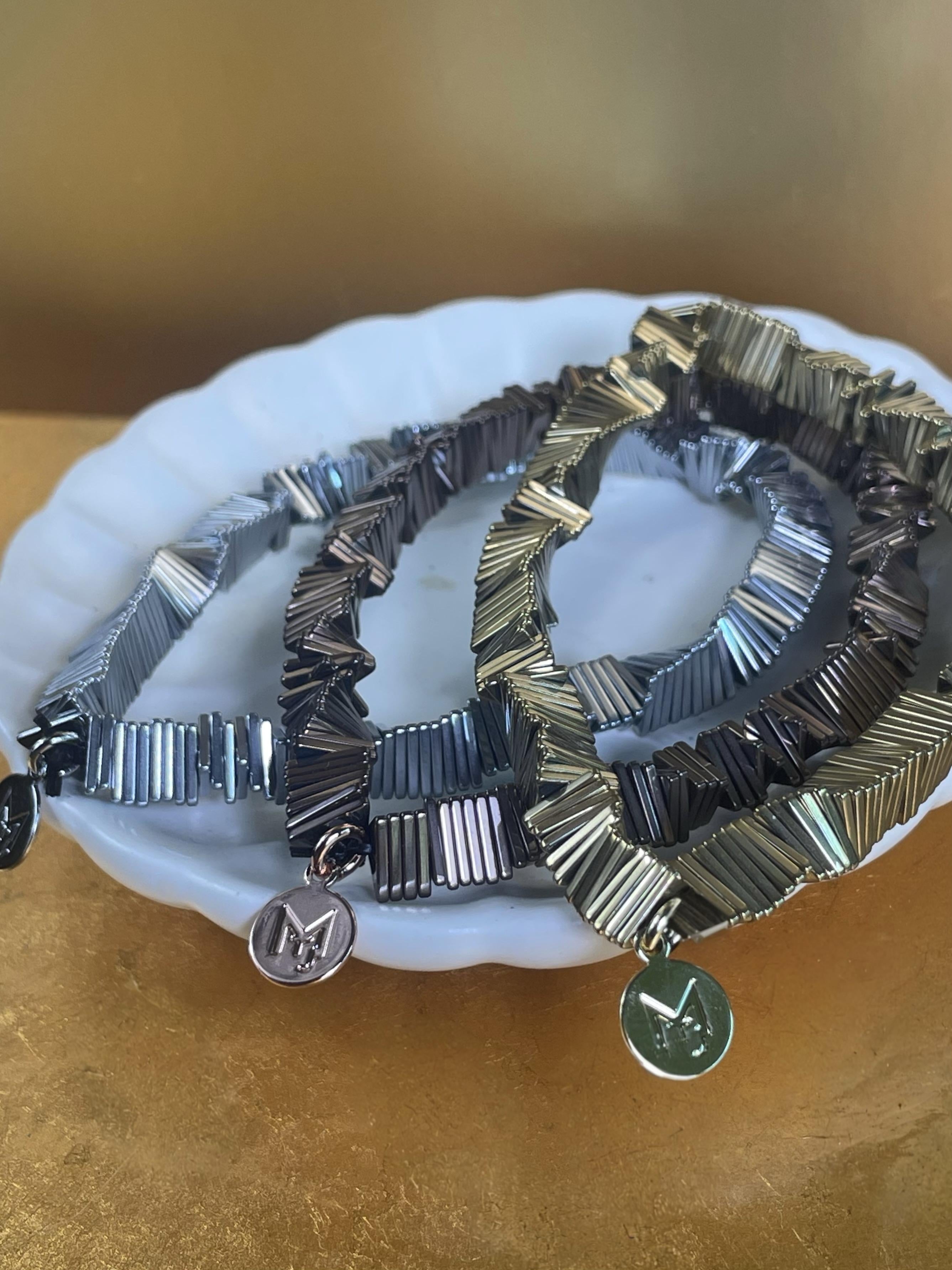 MARILYN TAN JEWELLERY | Kinetic Hematite Gemstone Elastic Bracelet