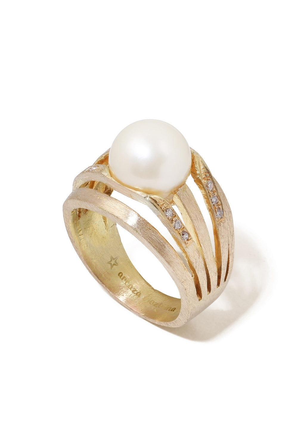 CREATIVE JEWELLERY STUDIO | 18k Gold Pearl & Diamond "Treasure of the Sea" Ring by Arcaza Riezelina