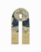QUEENMARK | AN Assorted Lace Print Crystal Shawl Olive Olive Blue Flower