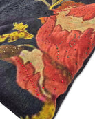 QUEENMARK | AN Printed Shawl 2024 Assorted Black Red Yellow Flower
