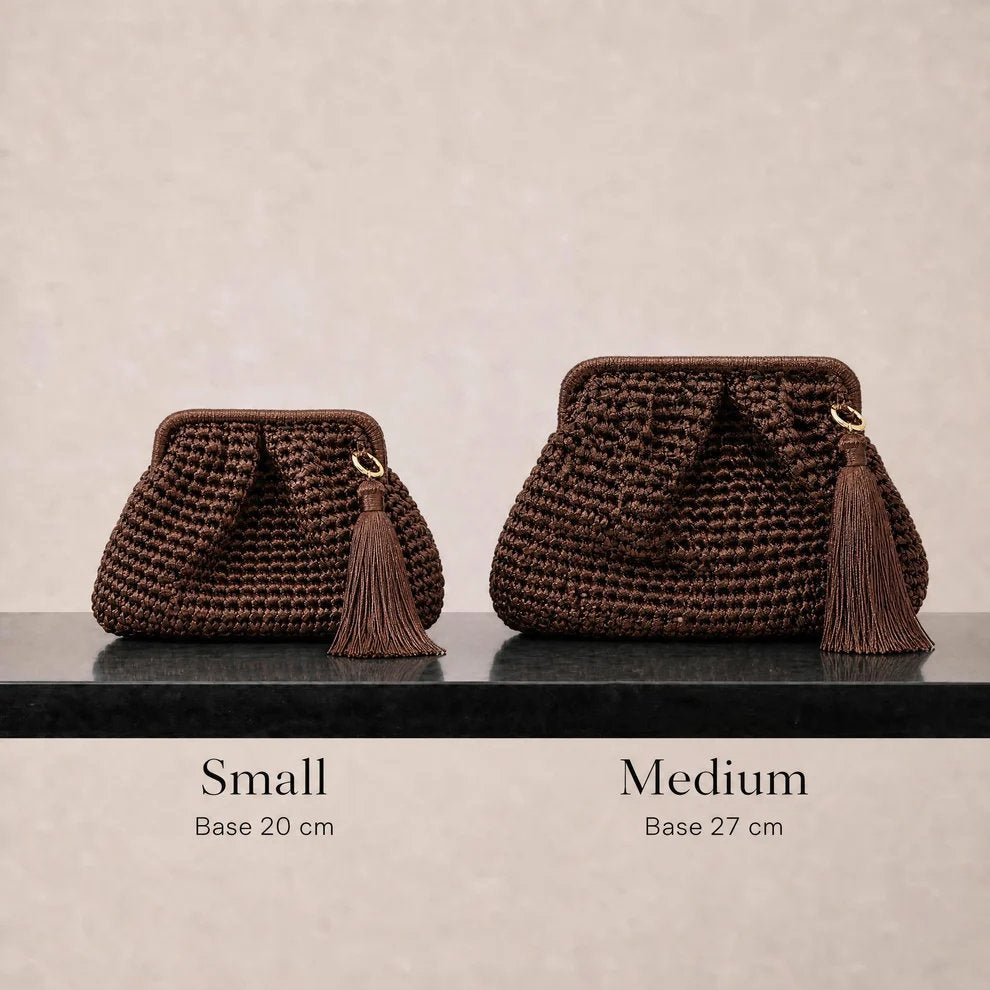 DESTI SAINT | Metallic Weave Small Clutch | Bronze
