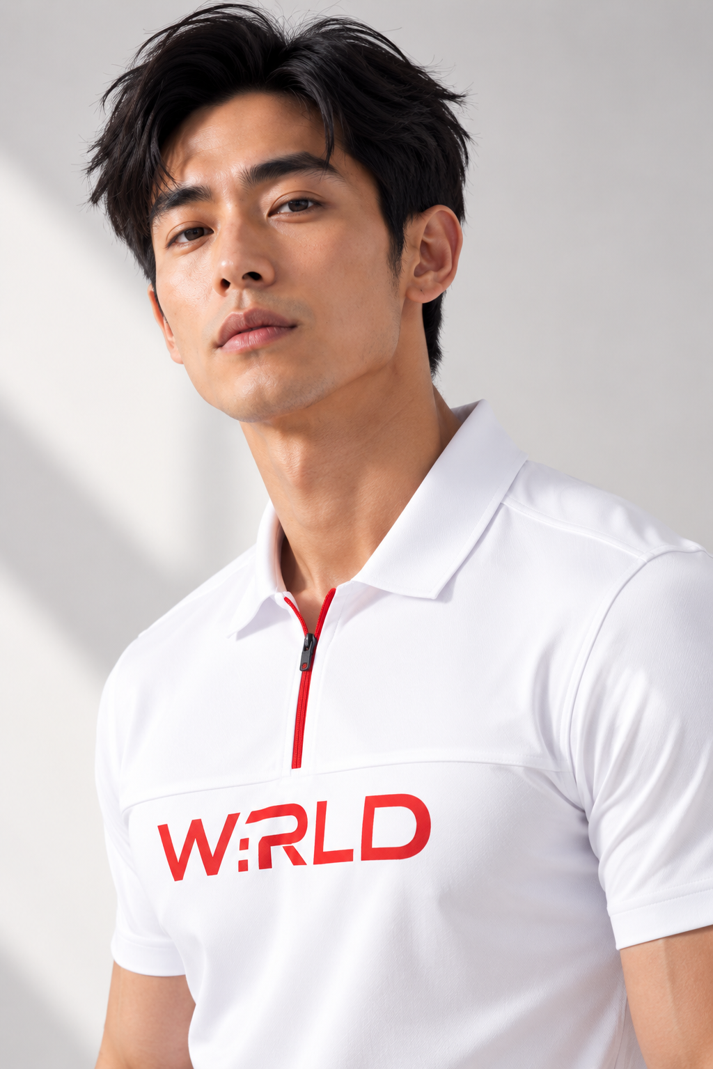 WRLD | LOGOIST ZIP POLO | WHITE