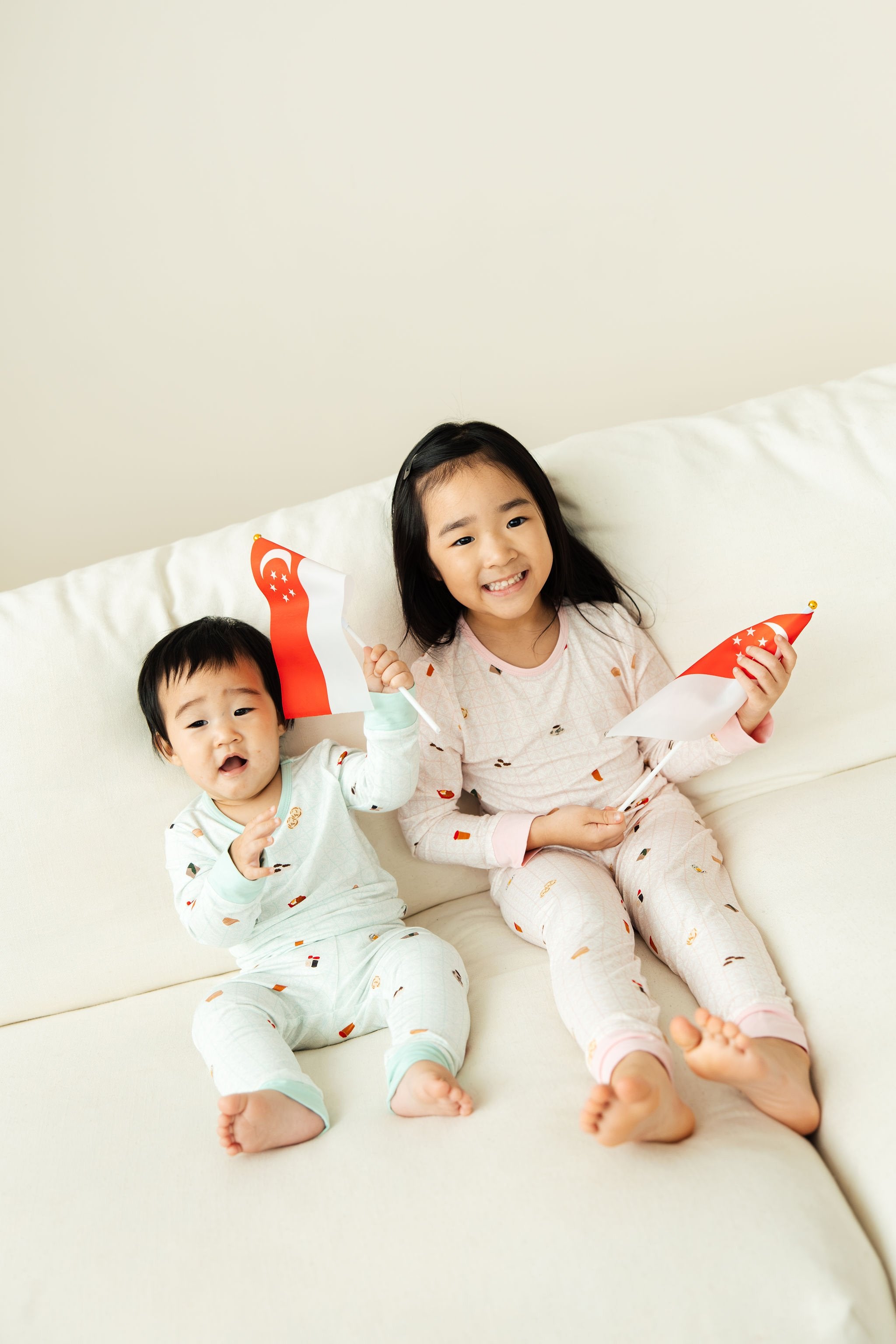 SELENIGHTCO | Kids Long Pyjamas Set | Kopitiam Blush
