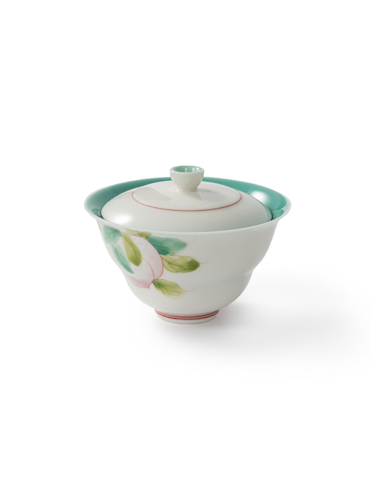 CRAFILAB | Jade Mud Pine Stone Green & Peaches Lidded Bowl