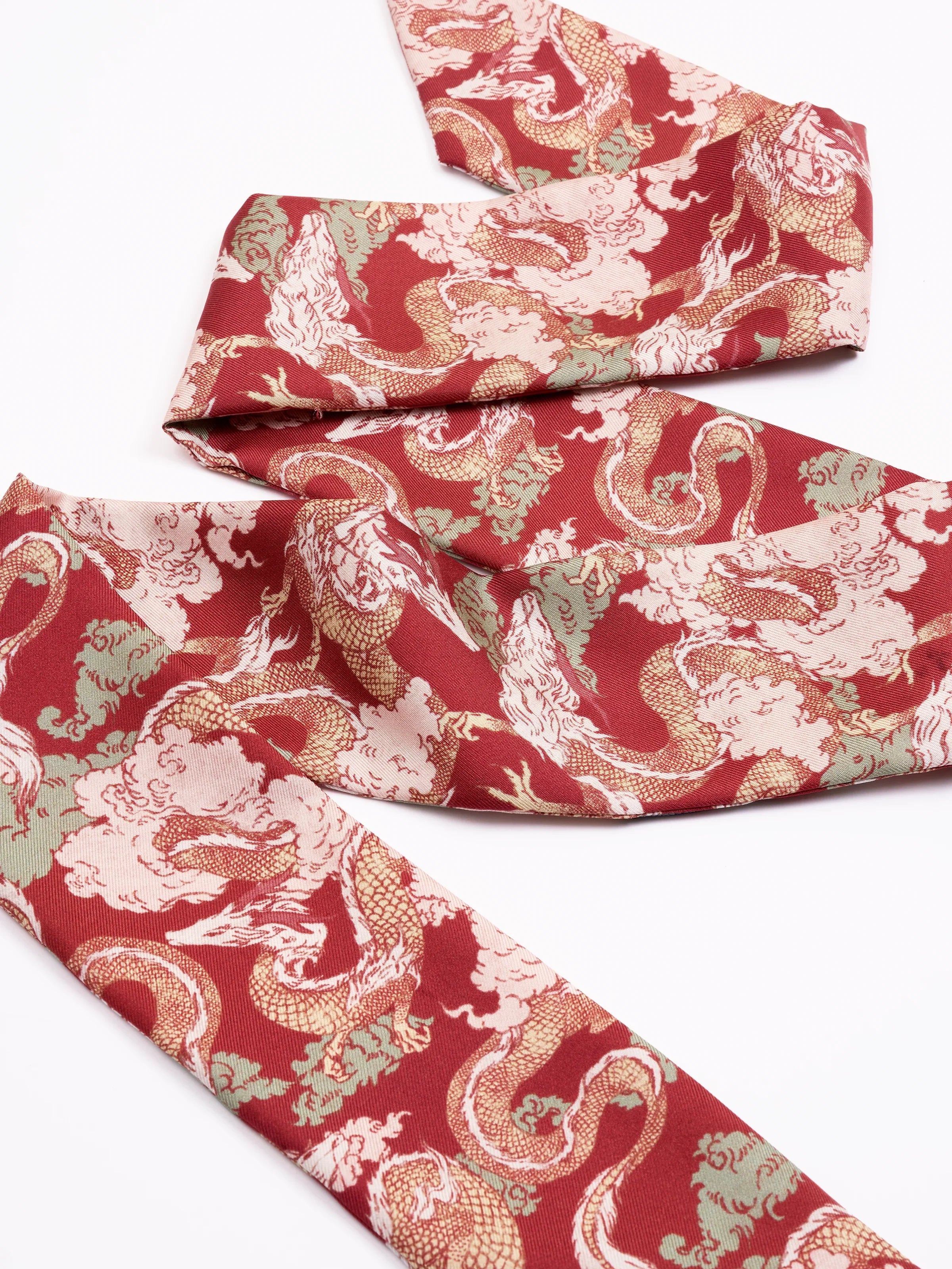 STUDIO QILING | Dragon Scarlet Silk Bandeau 100