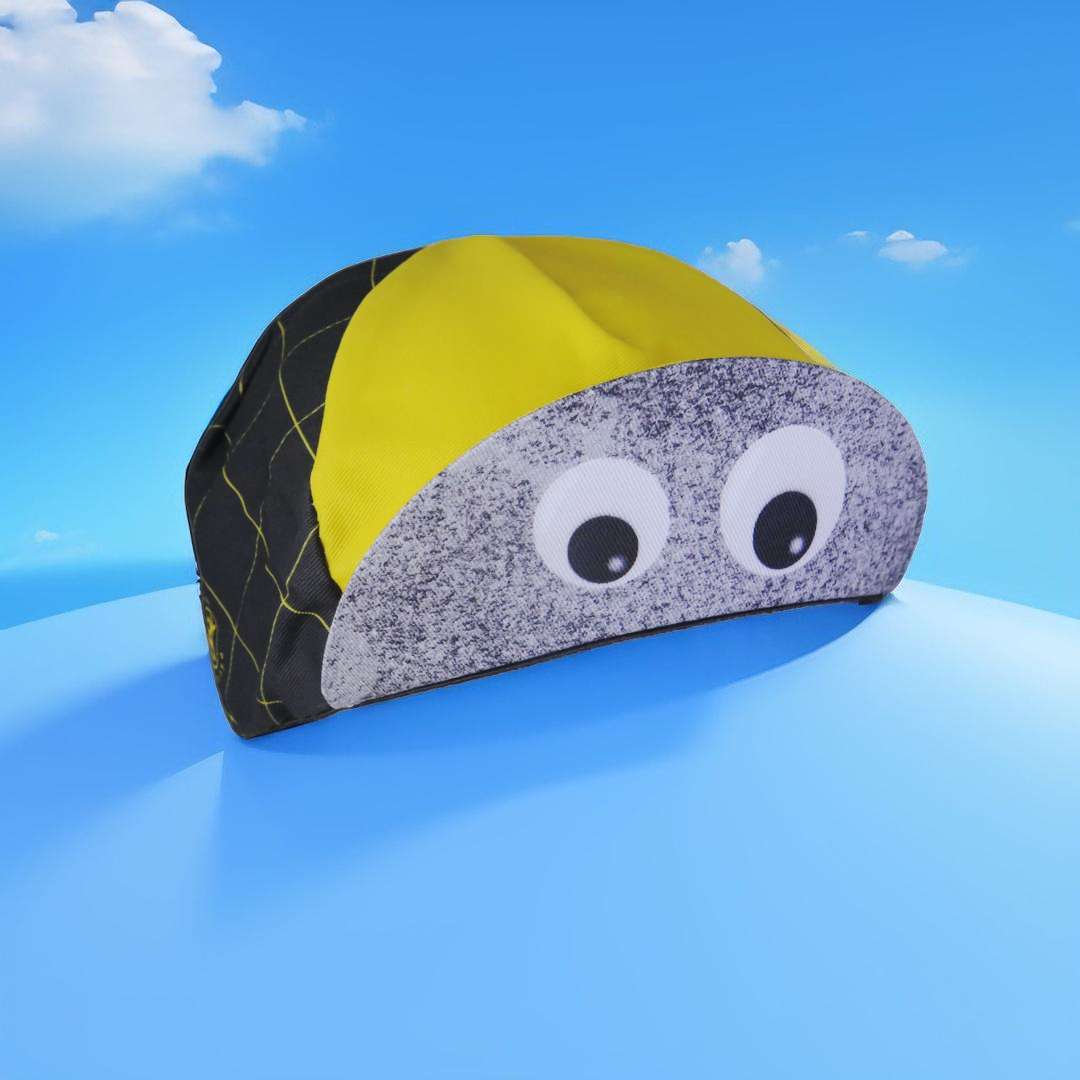 A DESIGN BY TAKACHYA | Cycling Cap - Googly Eyes Checkered Yellow