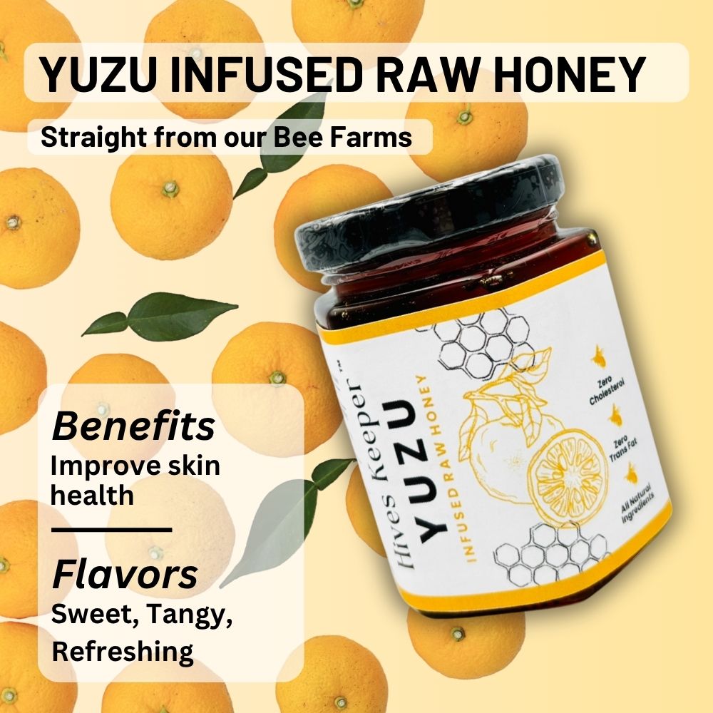 HIVES KEEPER | Infused Raw Honey (with Gift Box) - Yuzu Infused Raw Honey