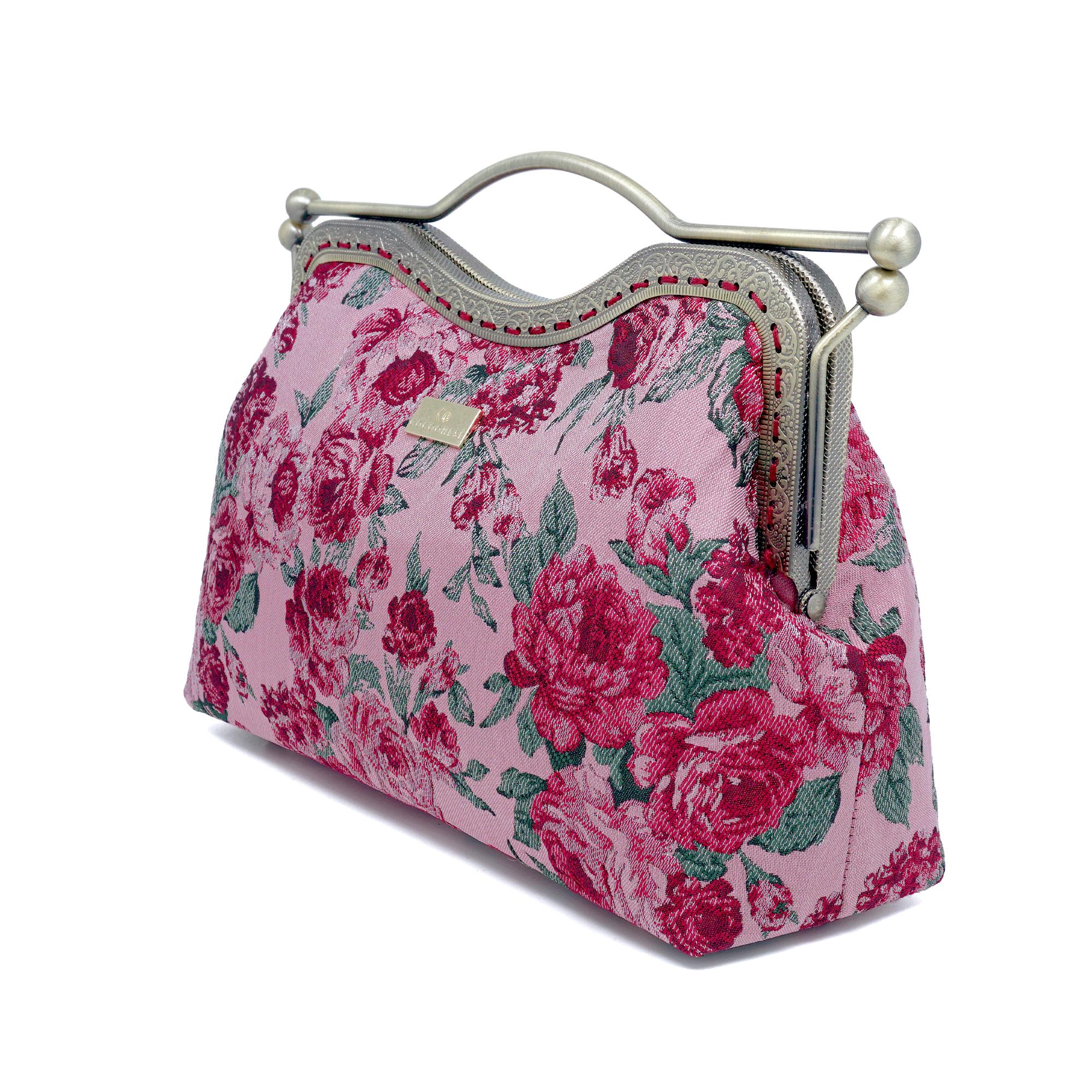 COCOONESE | Dual Lock Metal Handle Bag - Rose of Versailles