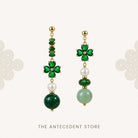 THE ANTECEDENT STORE | Four-Leaf Clover Green Crystal Earrings