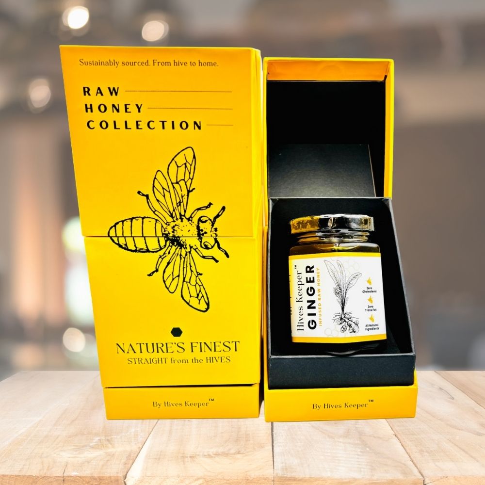 HIVES KEEPER | Infused Raw Honey (with Gift Box) - Ginger Infused Raw Honey