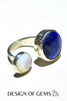 CREATIVE JEWELLERY STUDIO | Lapis Lazuli & Mother of Pearl Bubble Ring by Design of Gems