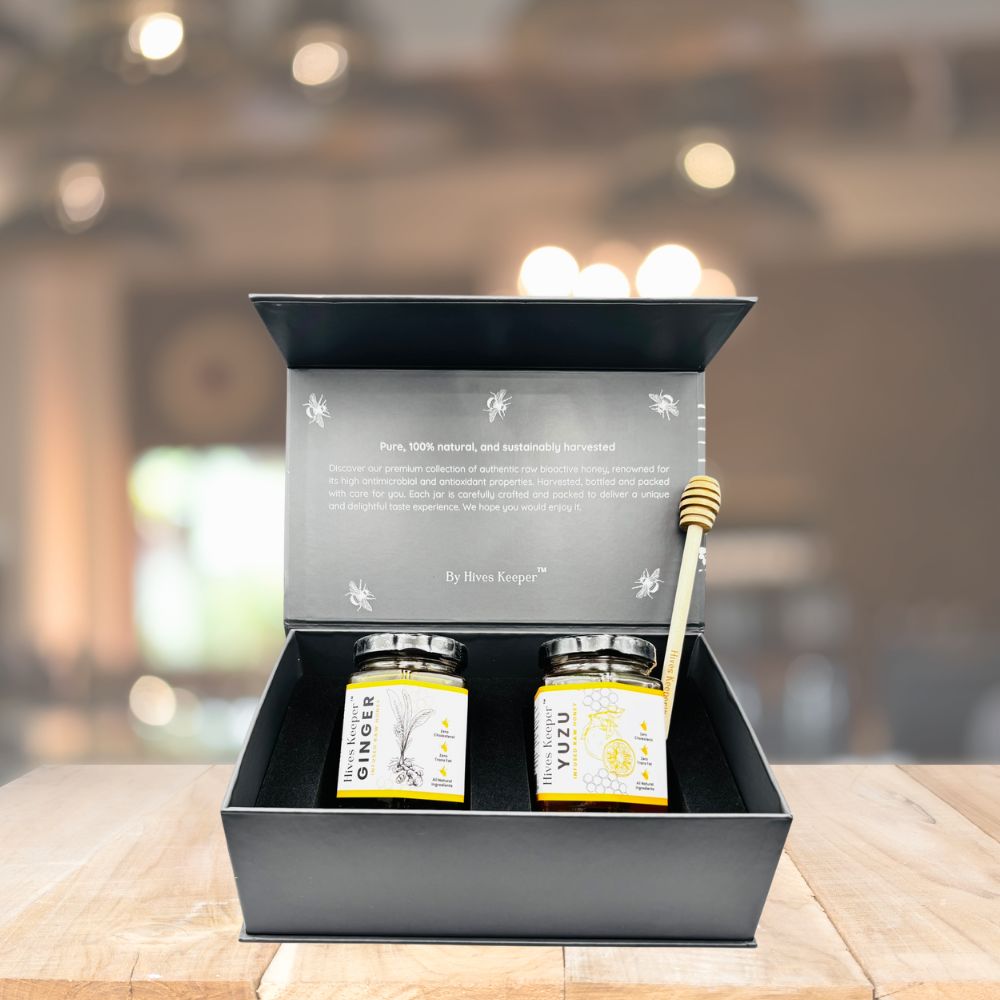 HIVES KEEPER | Infused Raw Honey Combo Gift Set - Yuzu & Peach Infused Raw Honey