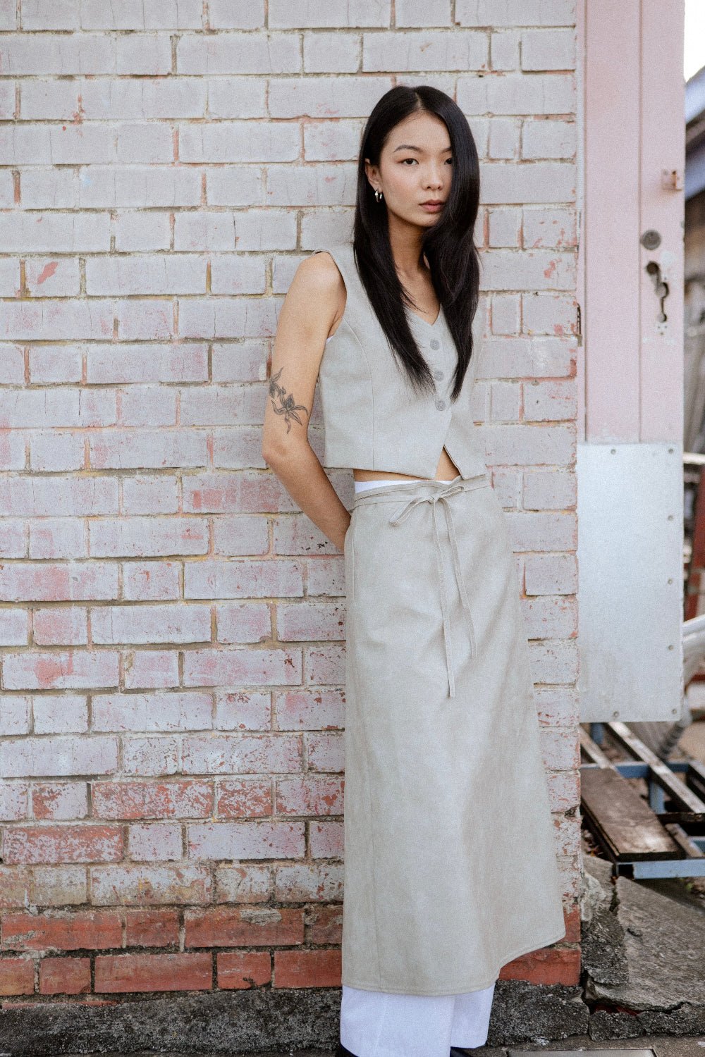 SAERO COLLECTIVE | Hae Wrap Skirt | Sand