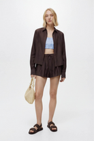 LAYERPLAN | Naya Tencel Linen Flared Shorts