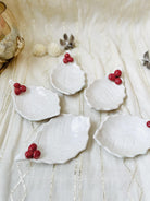 CERAMICS BY JAS | 9. Handmade Ceramic Holly Leaf Trinket Dish - White