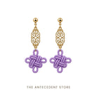 THE ANTECEDENT STORE | Auspicious Knot Motif Earrings in Lilac