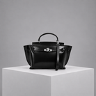 WU HAUS | Le H 30 Black Leather Top Handle Bag