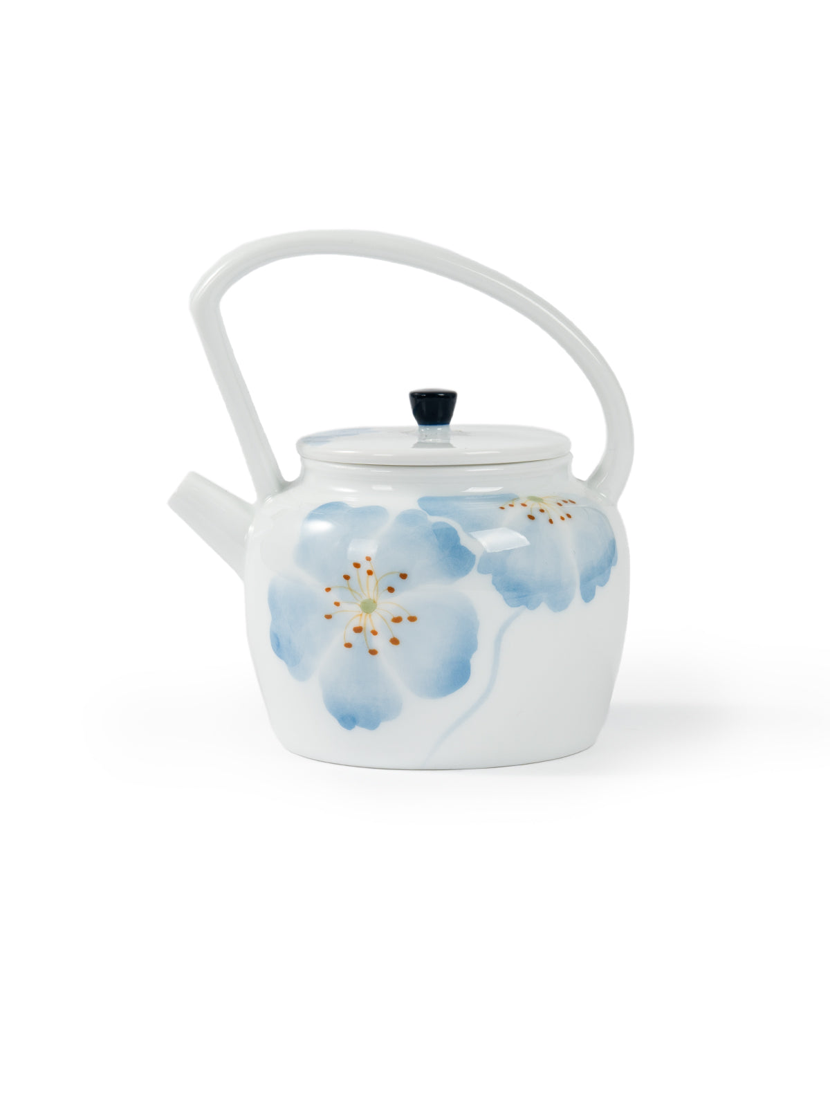 CRAFILAB | Blue Begonia & Slanted Handle Teapot