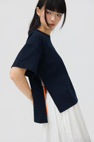 3EIGHTH | Sokko Zip Tee In Navy