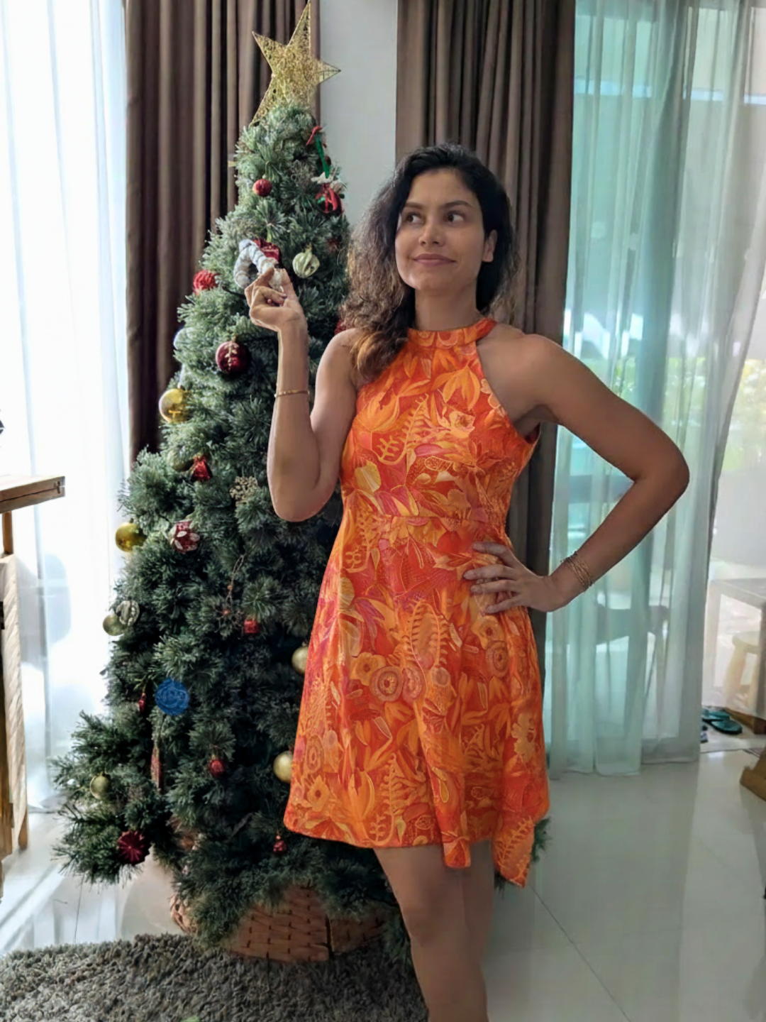 NIMBU | Eden Tangerine Women's Short Halter in Muslin Cotton