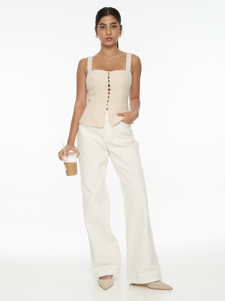 DRESSINGPAULA | Buttoned Linen Cami