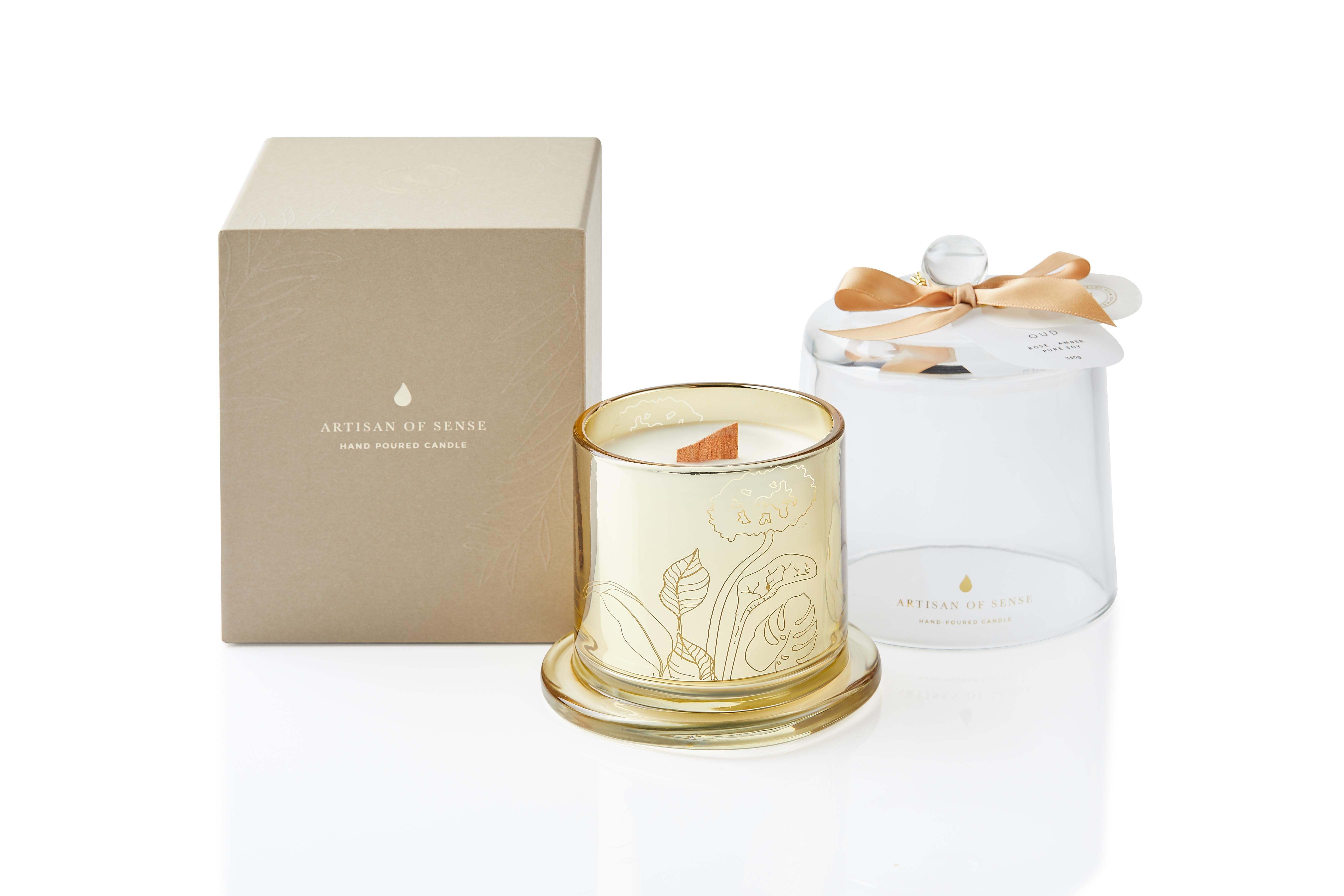 ARTISAN OF SENSE | Glass Dome Candle | Oud. Rose. Amber