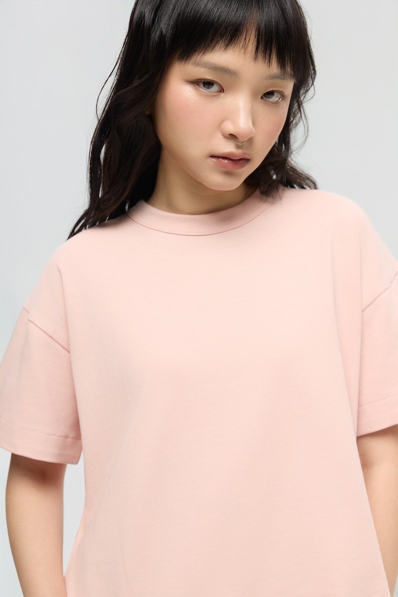 3EIGHTH | SOKKO Zip Tee in Blush Pink