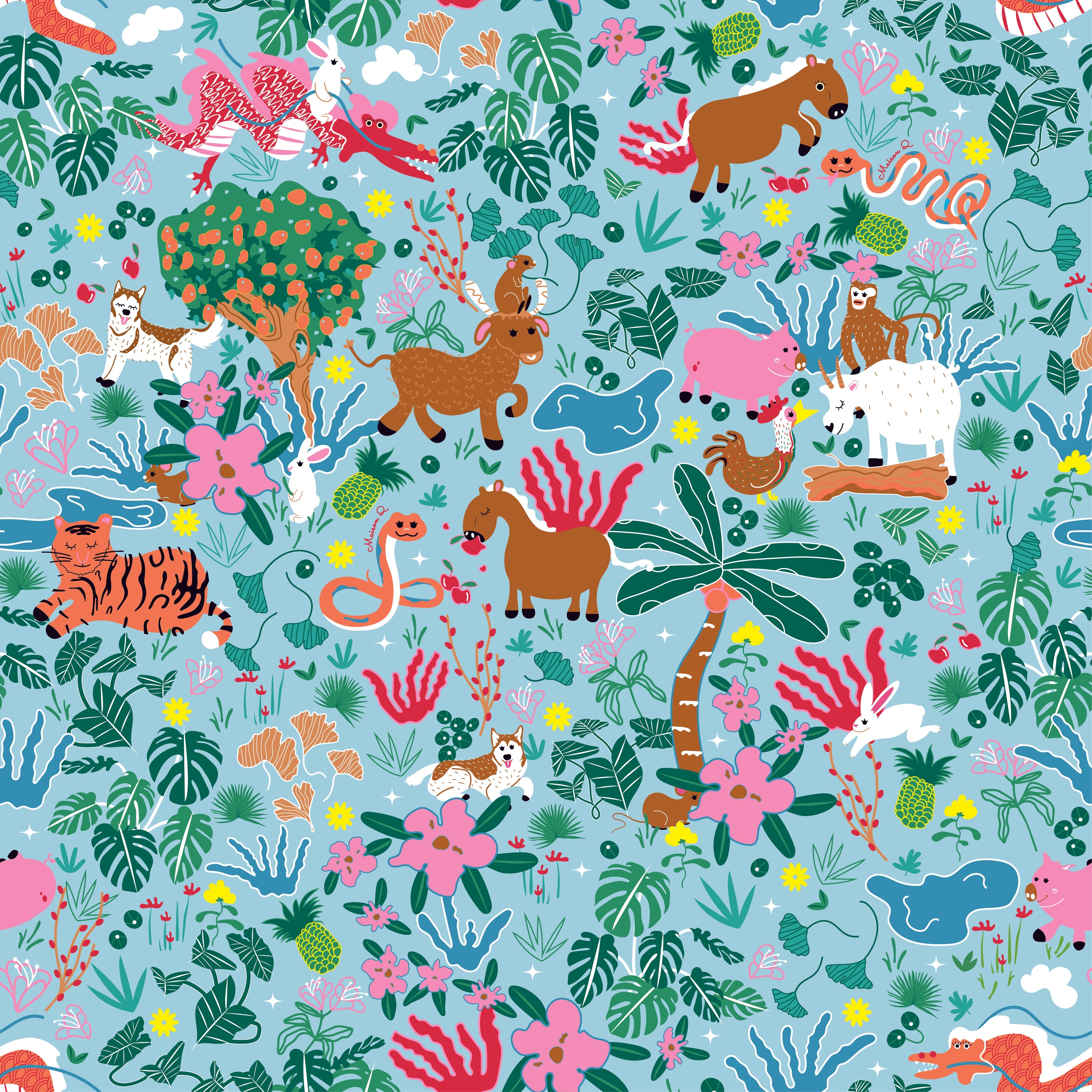 MAISON Q | Straits Tale Reversible Girl Onesie