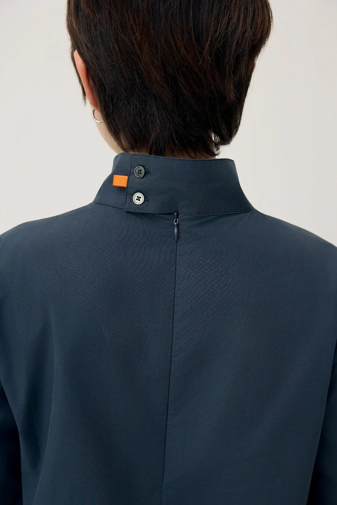 3EIGHTH | Oki Scarf Collar Top in Navy