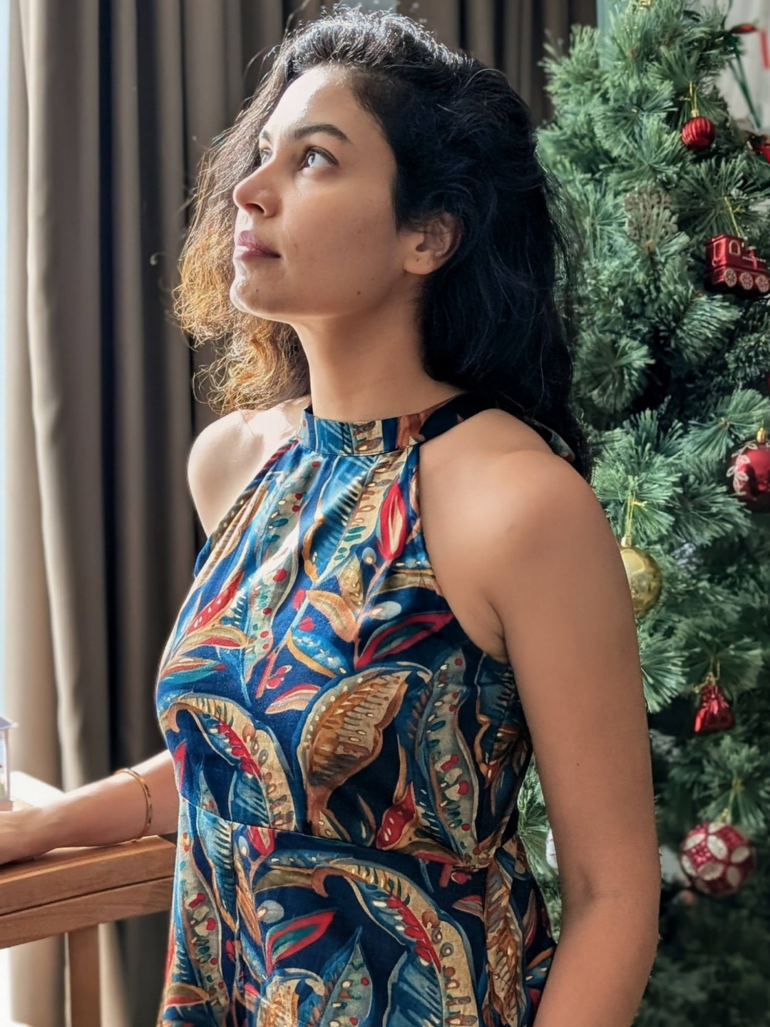 NIMBU | Eden Skyfall Women's Short Halter in Midnight Blue in Muslin Cotton