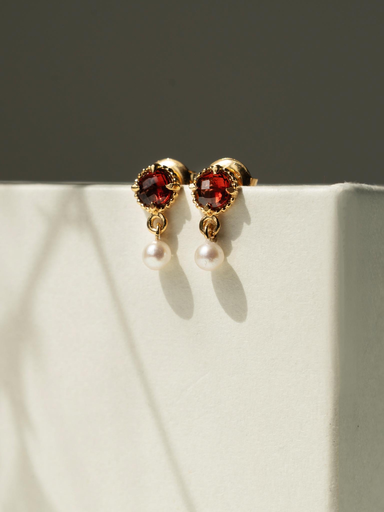 EMBRACE JEWELLERY | Pearl Whisper Drops With Garnet