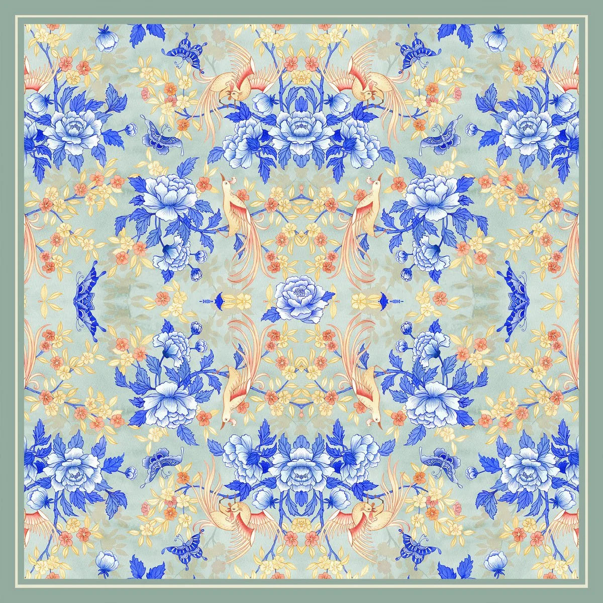 SINGLAPA | Birds & Butterfly Pocket Square