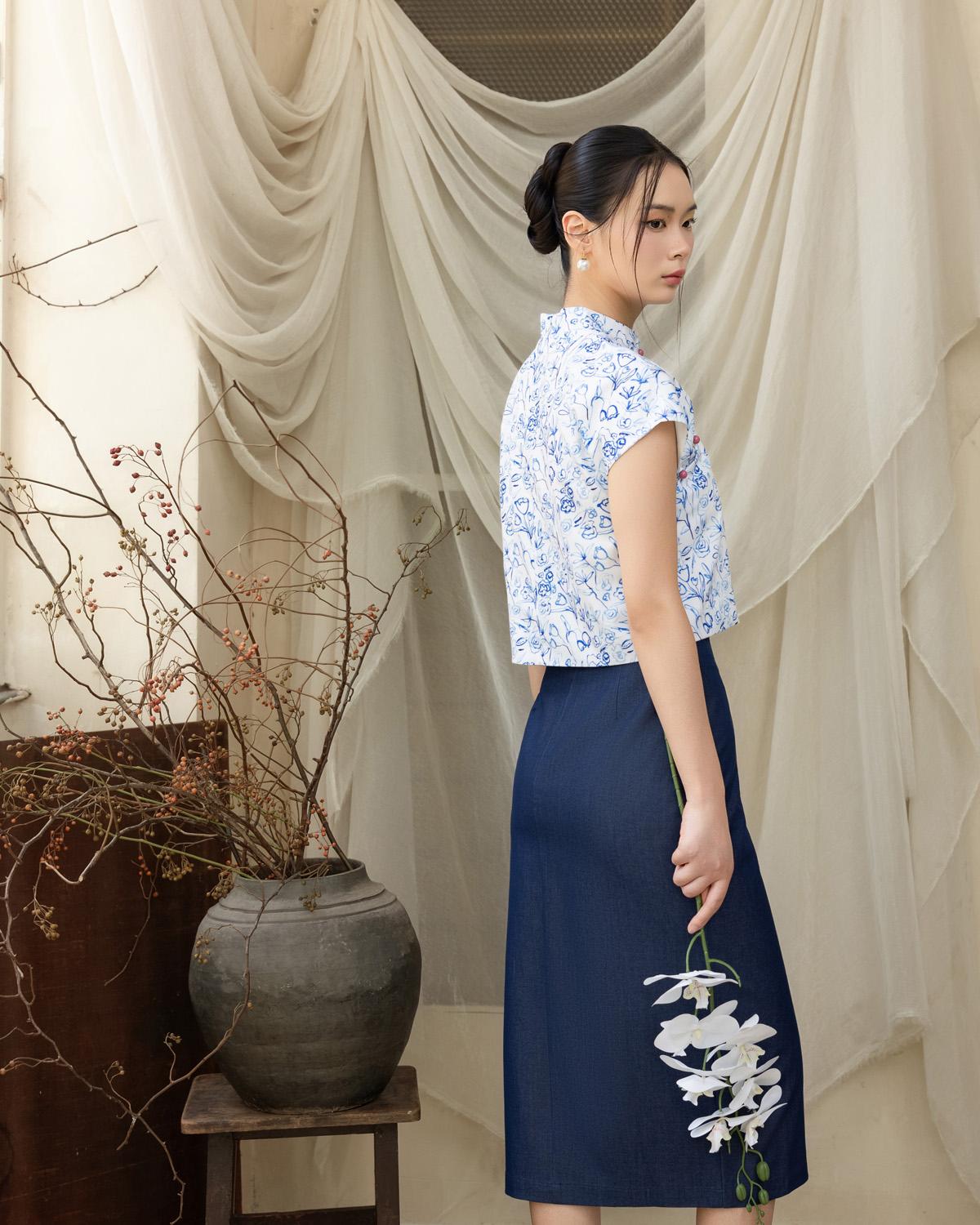 DOTTED LINE | Rita Cheongsam Top