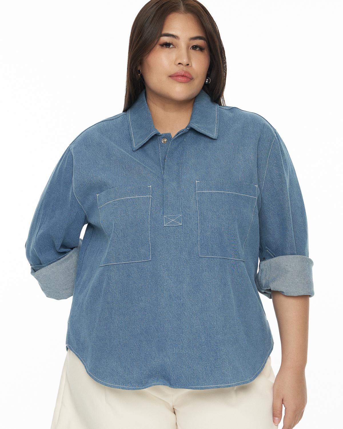 DRESSINGPAULA | Denim Pullover Shirt