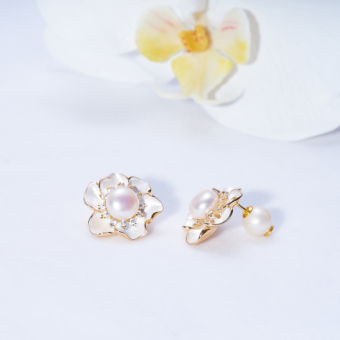 PEARLY LUSTRE | Top Grade Freshwater Pearl Earrings WE00801 | ORCHID