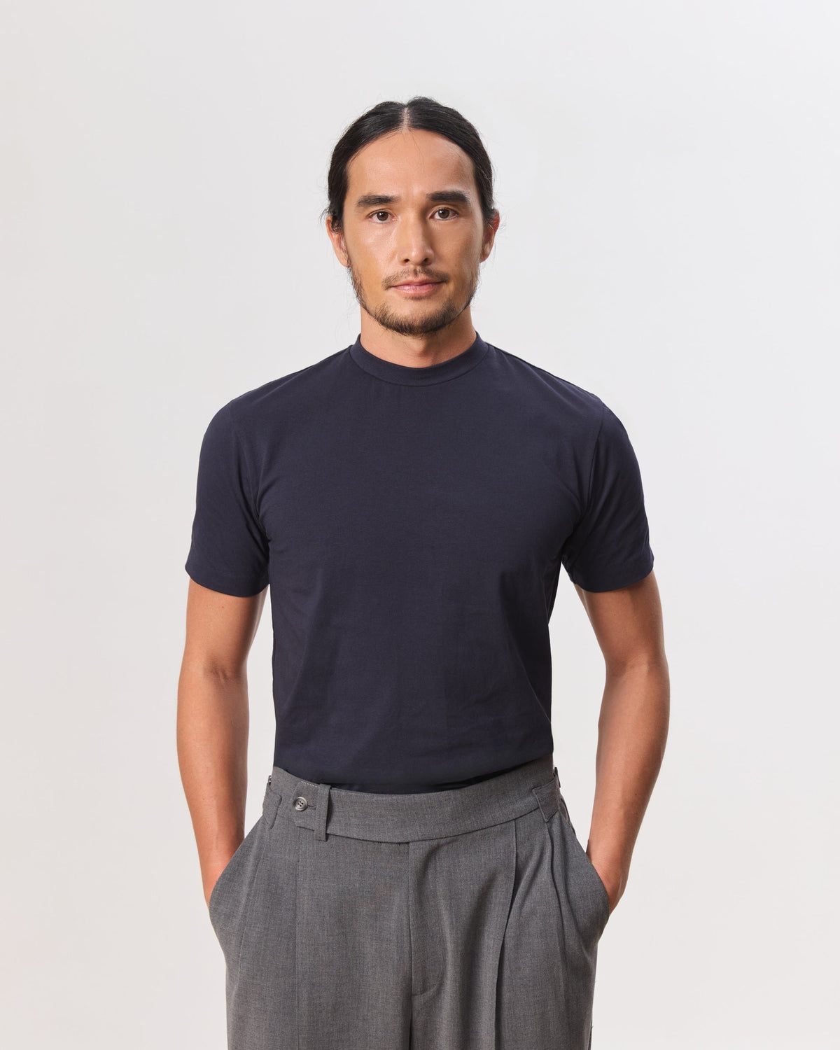 HOUSE OF ANON | Arlo Mock Neck Tee, Jersey