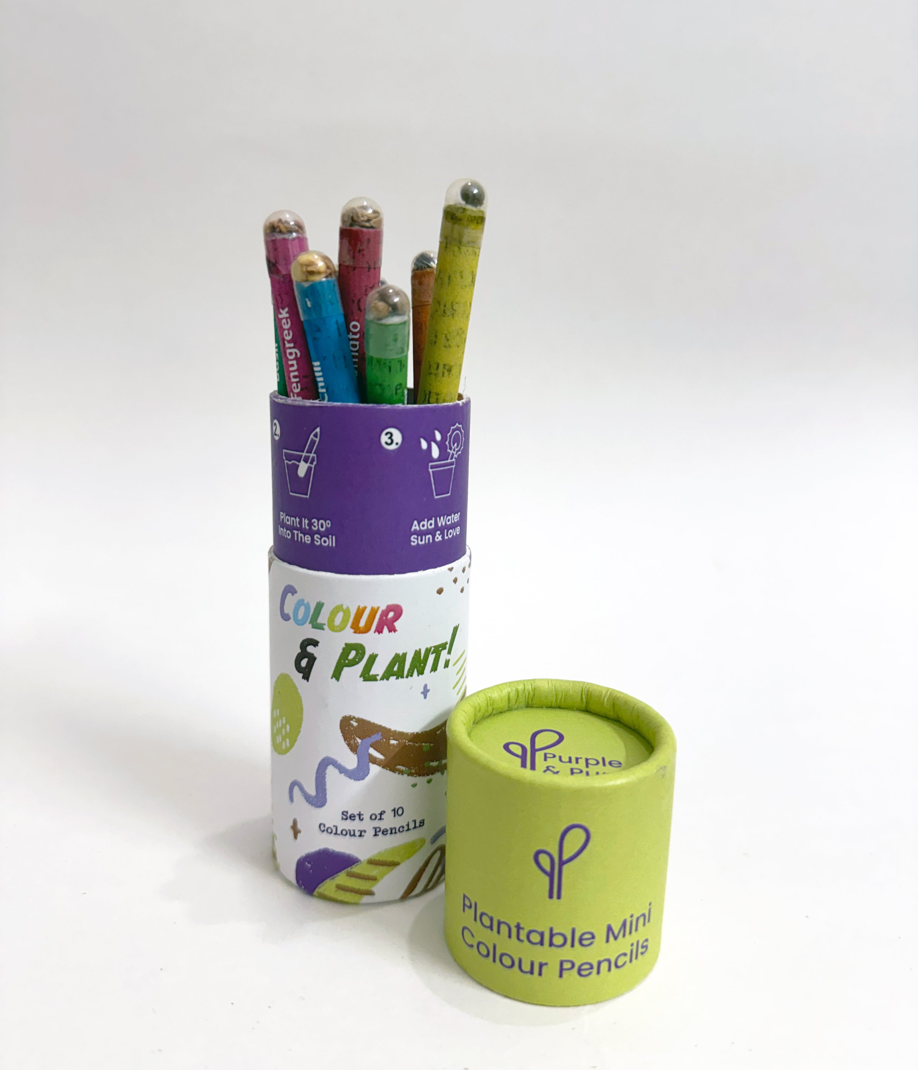 PURPLE AND PURE | Plantable Seed Coloured Pencils (Set of 10)
