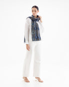 QUEENMARK | AN Patola Ikat Print Blue Grey