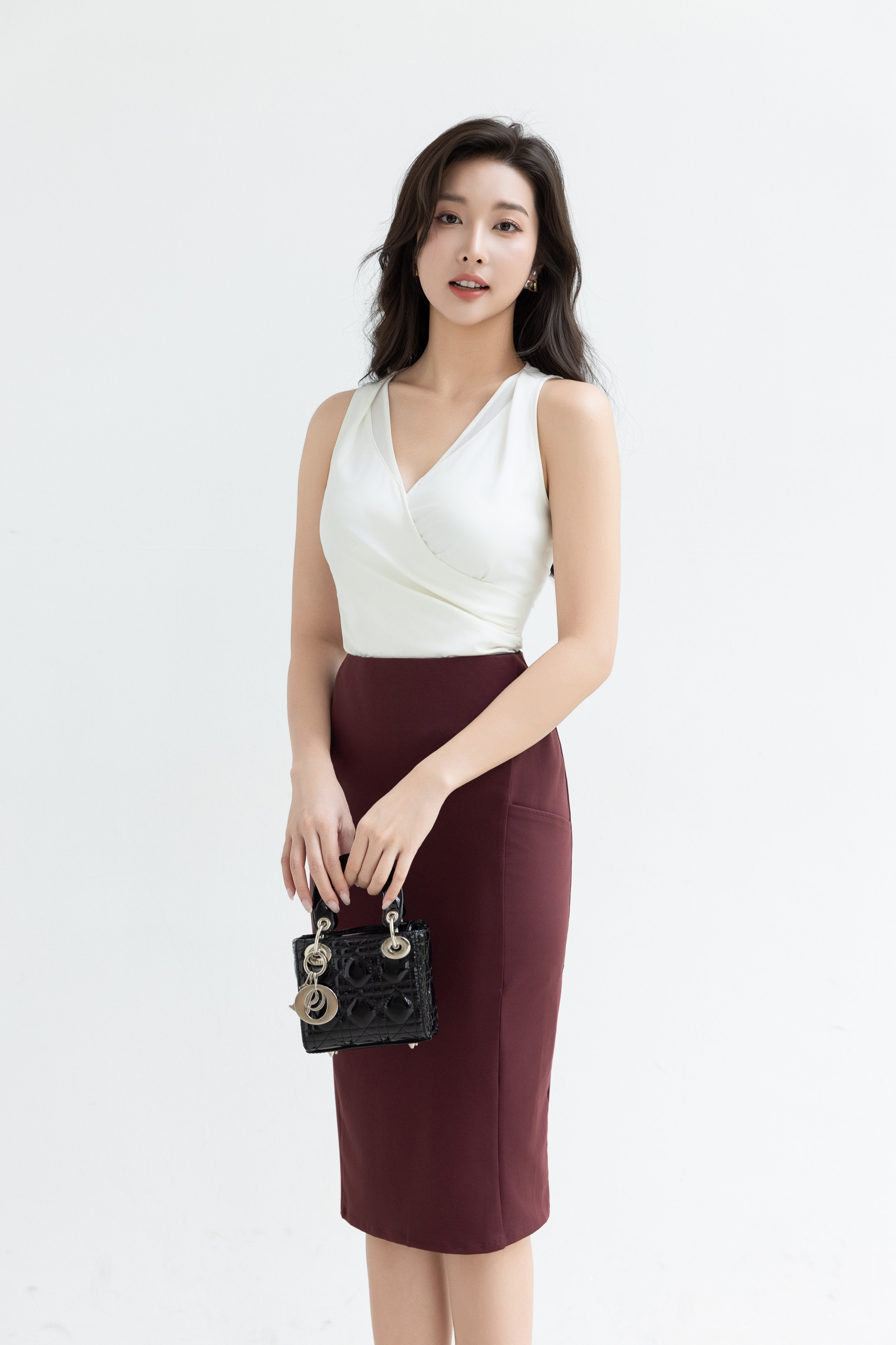 AS INTENDED | MAVE Pencil Skirt | Red Wine