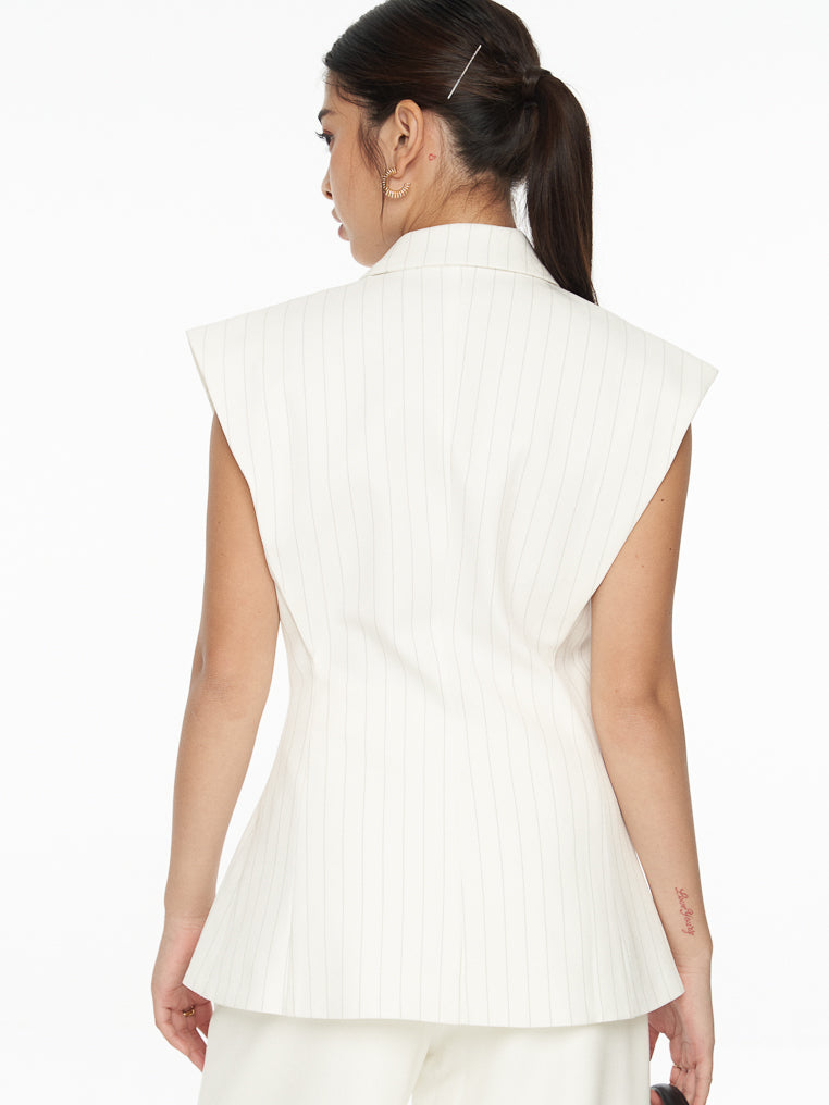 DRESSINGPAULA | Striped Tailored Waistcoat