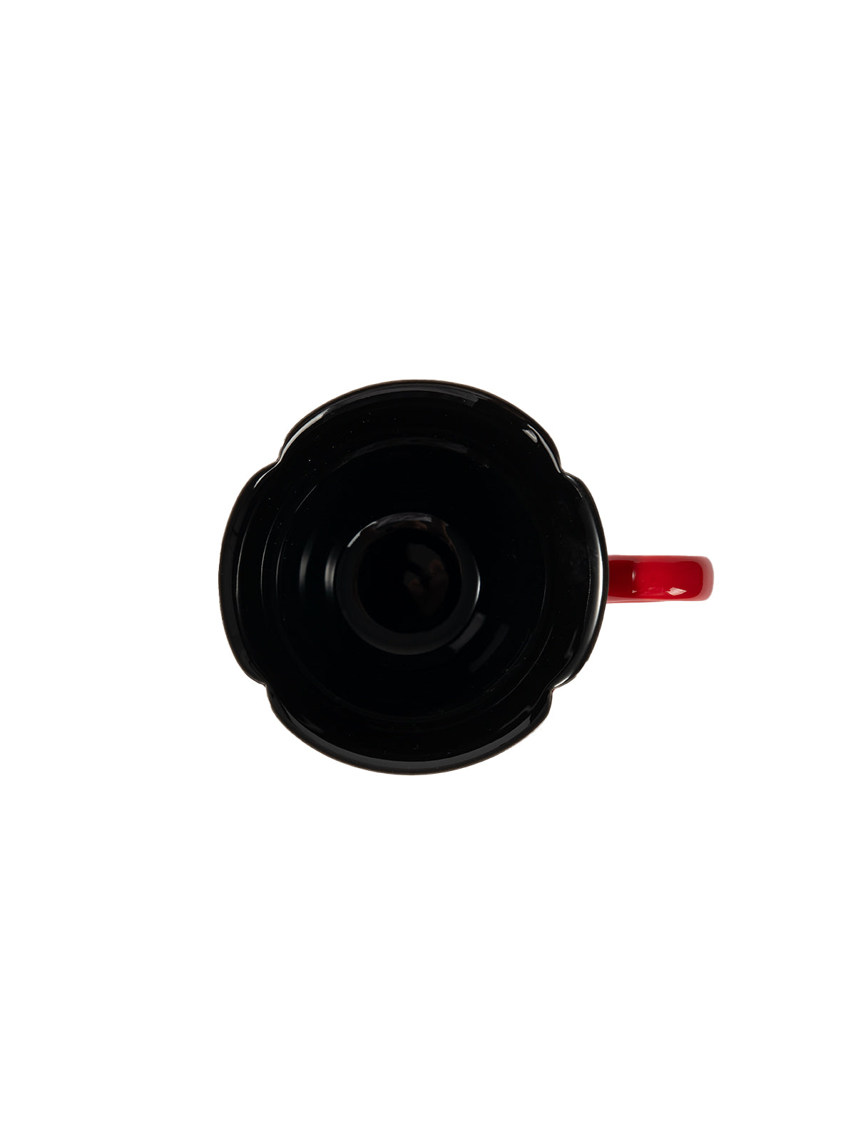 CRAFILAB | Vermilion Red & Moon Gazing Teacup With Heart & Shaped Side Handle