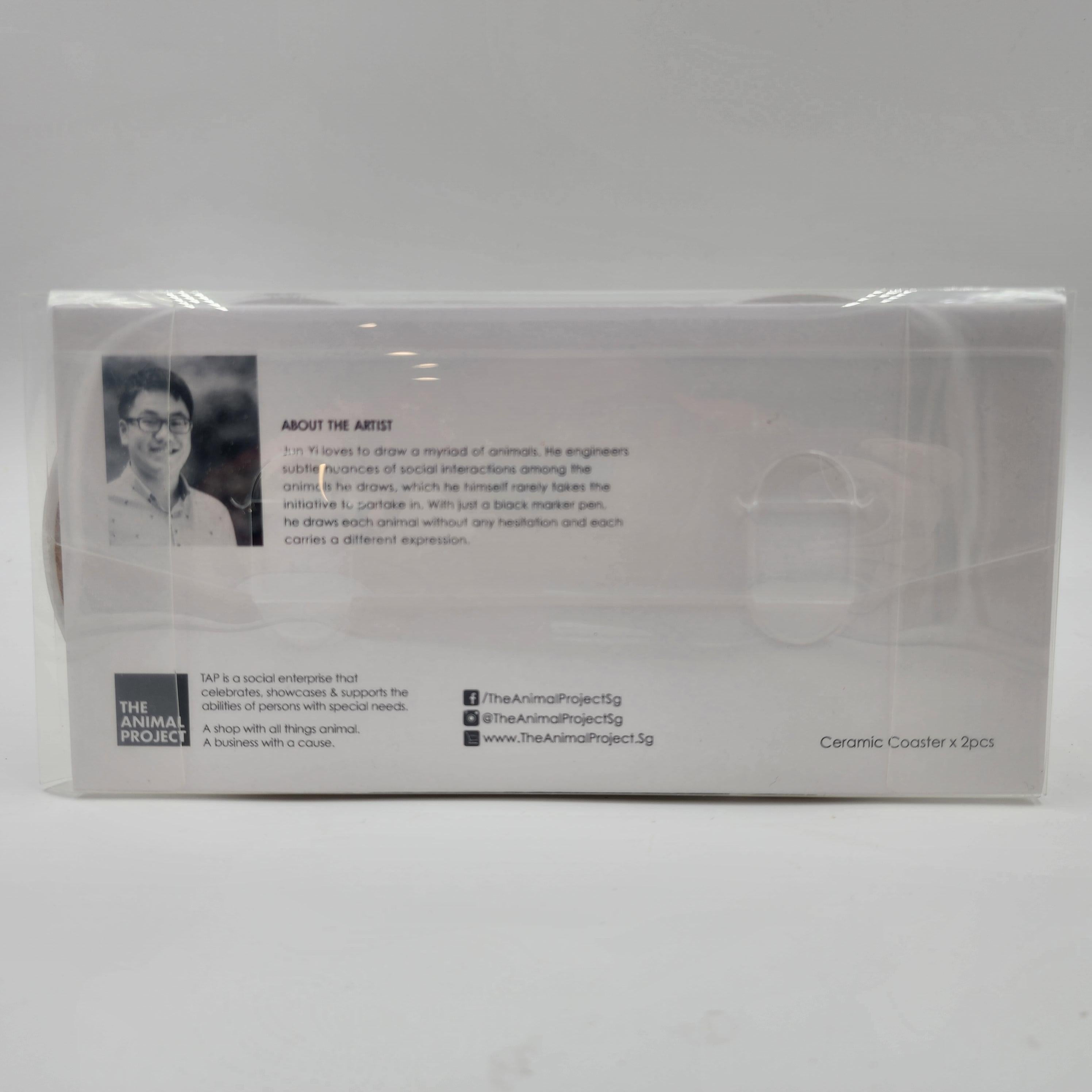 THE ANIMAL PROJECT | Ceramic Coaster (Set of 2) Giraffe & Orang Utan